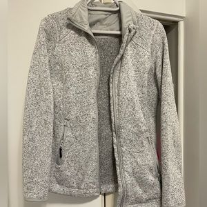 Grey zip up fleece sweatee. Size M